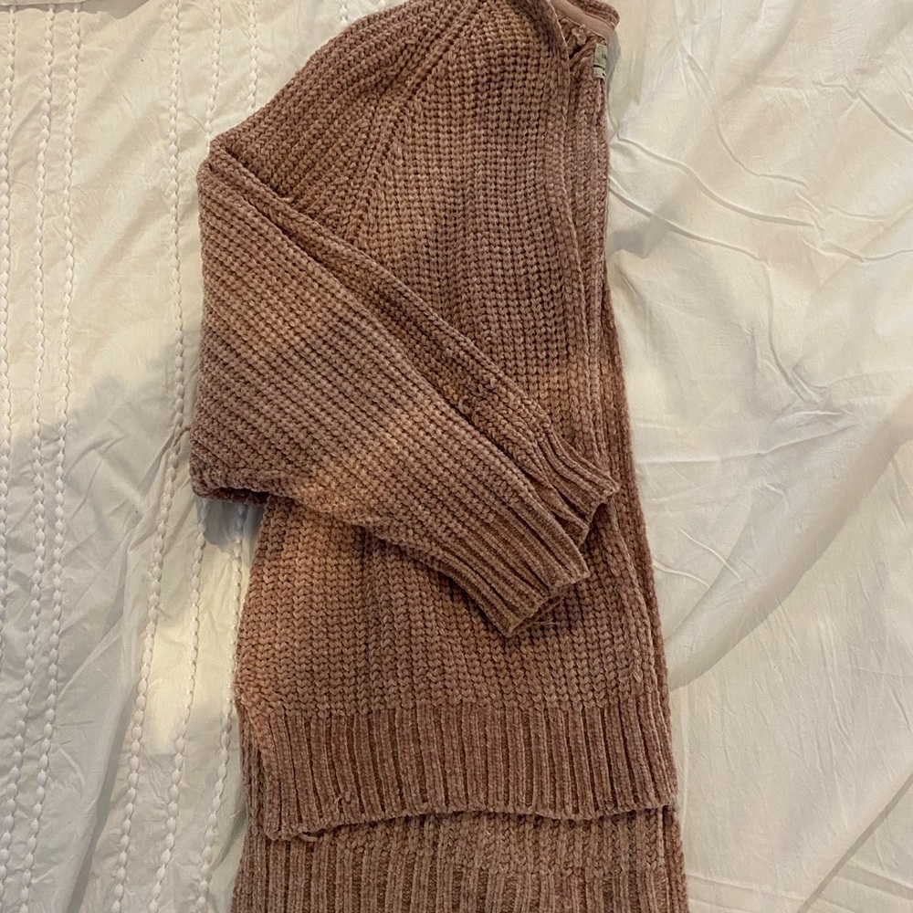 light pink cardigan